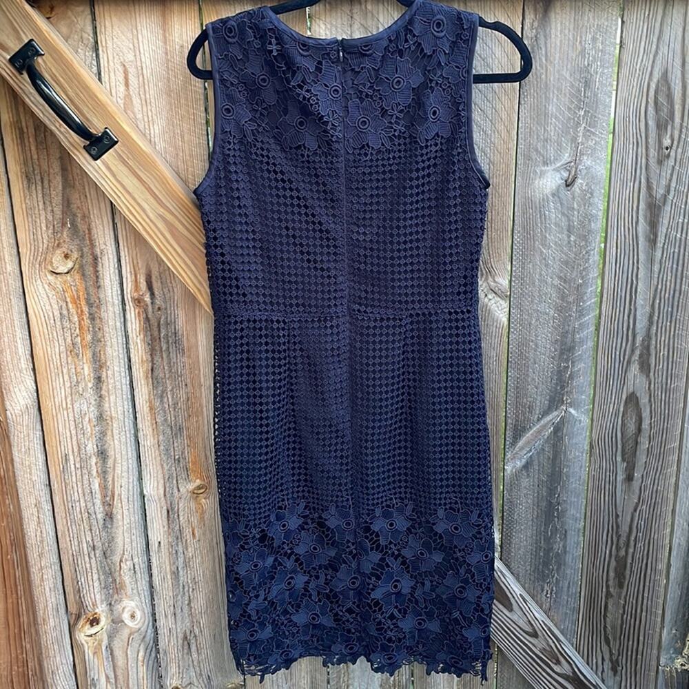 Gerry Weber Lace Sheath Dress Size 6 Blue Sleeveless - Picture 7 of 9
